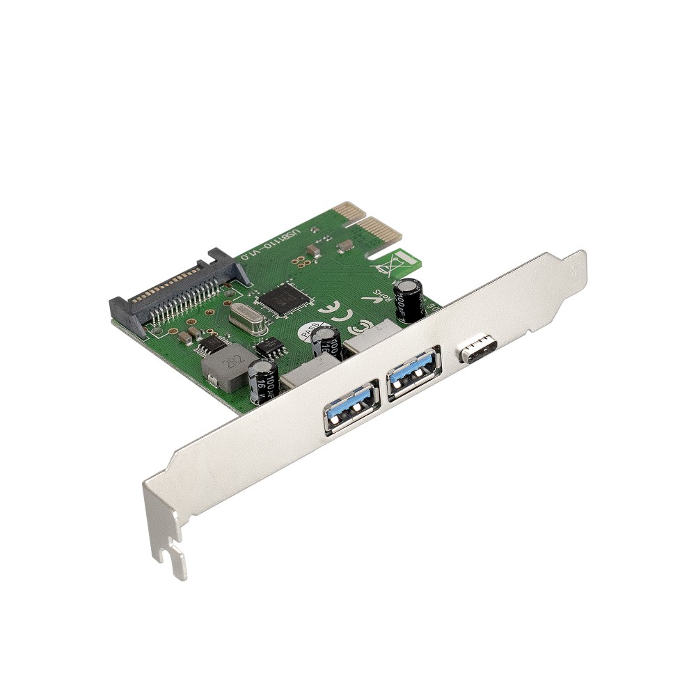 Контроллер ExeGate EXE-323 (PCI-E 2.0, 2*USB3.0 ext. + 1*Type-C, разъем доп.питания)