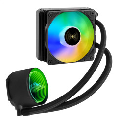 Комплект водяного охлаждения ExeGate BlackWater-120V3.PWM.ARGB (3 PIN 5V ADDRESSABLE RGB подсветка, LGA2066/2011/1366/1150/1151/1155/1156/1200/1700/1851/AM4/AM5/FM1/FM2/FM2+/AM2/AM2+/AM3/AM3+, TDP 150W, Fan 120mm 4pin PWM 600-1800RPM Hydro bearing, помпа 