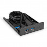 Планка USB на переднюю панель ExeGate U3H-616, 3,5", 2*USB3.0+1*TypeC 10Gbps, черная, металл, подсоединение к мат. плате