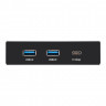 Планка USB на переднюю панель ExeGate U3H-616, 3,5", 2*USB3.0+1*TypeC 10Gbps, черная, металл, подсоединение к мат. плате