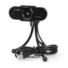 Веб-камера ExeGate BlackView C615 Full HD Tripod (2Мп, 1920х1080, 1080P, 30fps, защитная шторка, штатив Flex в комплекте, фиксированный фокус, 4-линзовый объектив, микрофон с шумоподавлением, универсальное крепление, USB, кабель 1,5 м, Windows® 7/8/10/11,