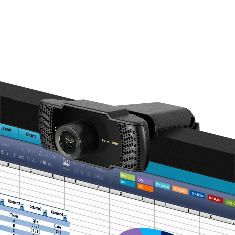 Веб-камера ExeGate BusinessPro C922 Full HD (2Мп, 1920х1080, 1080P, 30fps, ручной фокус, 4-линзовый объектив, микрофон с шумоподавлением, универсальное крепление, USB, кабель 1,5 м, Windows® 7/8/10/11, Mac OS 10.6 и выше, Chrome OS™, Android 5.0 и выше, ч