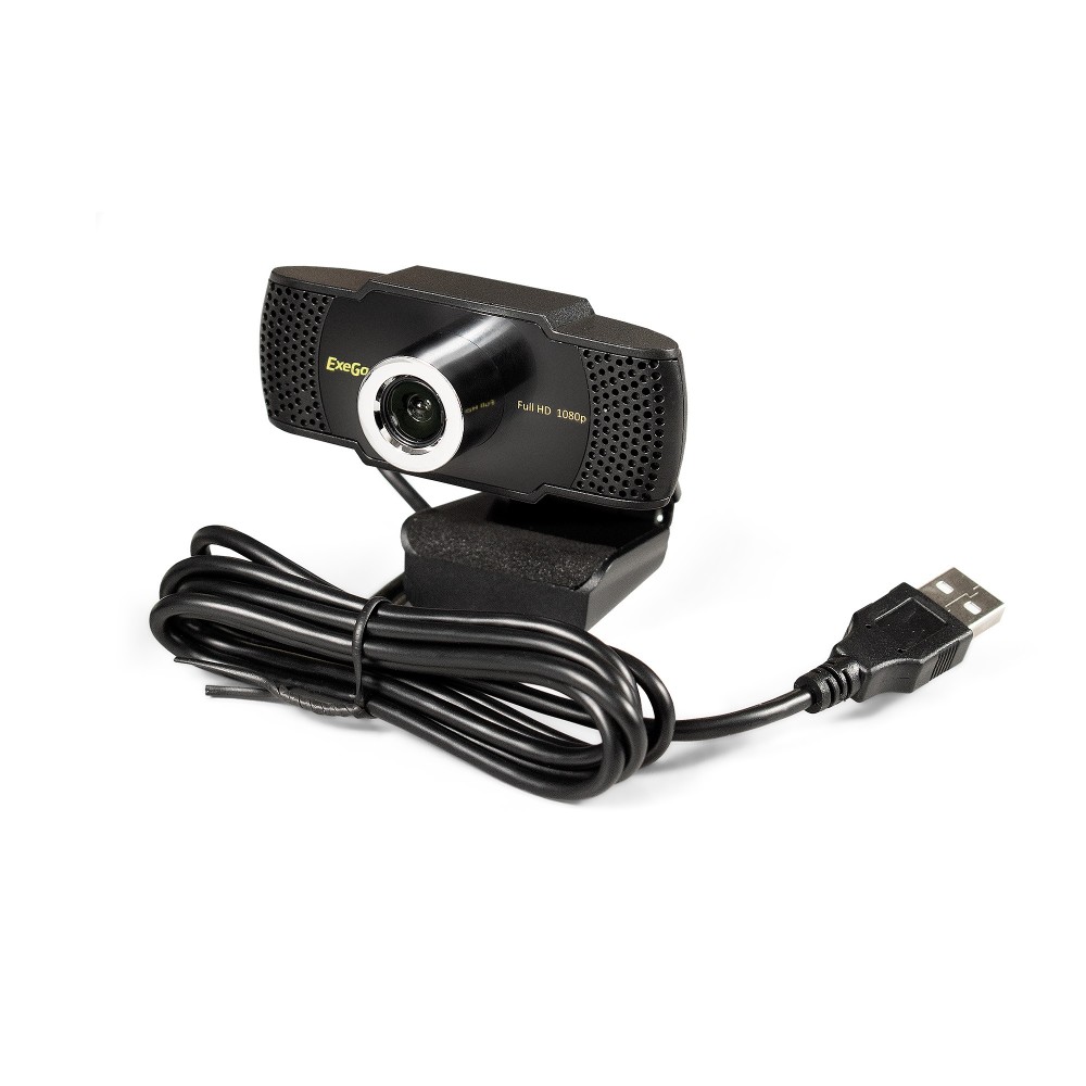 Веб-камера ExeGate BusinessPro C922 Full HD (матрица 1/3" 2 Мп, 1920х1080, 1080P, 30fps, 4-линзовый объектив, USB, микрофон с шумоподавлением, универсальное крепление, кабель 1,5 м, Win Vista/7/8/10, Mac OS, черная)