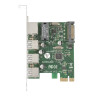 Контроллер сетевой ExeGate EXE-361 (PCI-E x1 v2.0, LAN UTP 1000Mbps + 3*USB3.0 ext., разъем доп.питания, Chipset VL805 + RTL8153B)