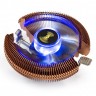 Кулер ExeGate Wizard EE91-PWM.Cu.BLUE (Al+Cu, LGA775/1150/1151/1155/1156/1200/AM2/AM2+/AM3/AM3+/AM4/FM1/FM2/754/939/940, TDP 80W, Fan 90mm, PWM, 800-2400RPM, Hydro bearing, 4pin, 11-24db, 230г, голубая подсветка, с термопастой, на защелках, Color Box)