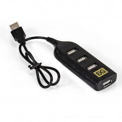 USB-Хаб (концентратор) 4-в-1 ExeGate DUB-42 (кабель-адаптер USB2.0 --> 4xUSB2.0, Plug&Play, черный)