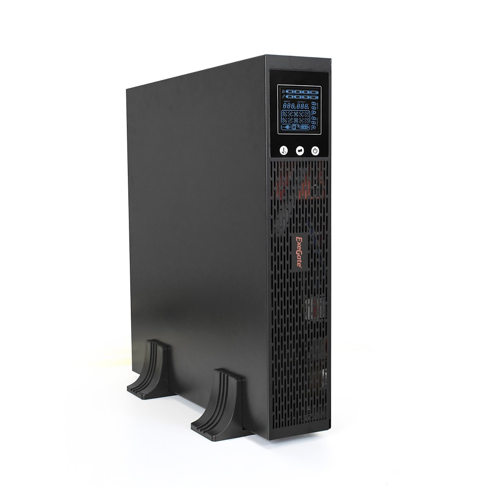 ИБП Pure Sine Wave ExeGate SinePower UHB-2000.LCD.AVR.C13.RJ.USB.2U <2000VA/1600W, LCD, AVR, 8*IEC-C13, RJ45/11, USB, Rackmount 2U/Tower, Black>