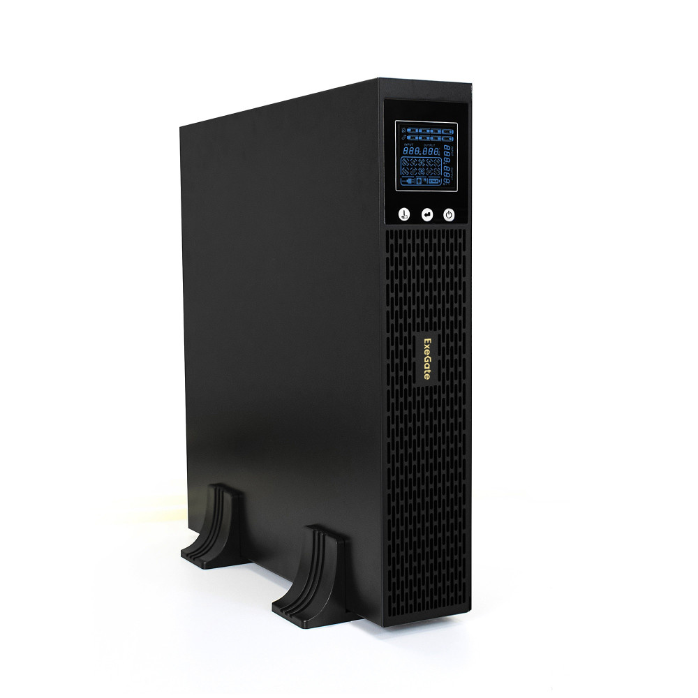 ИБП Pure Sine Wave ExeGate SinePower UHB-2000.LCD.AVR.8C13.RJ.USB.2U (2000VA/1600W, LCD, AVR, 8*C13, RJ45/11, USB, батарея 12V 7.2Ah - 4шт, Rackmount 2U/Tower, металлический корпус, Black)