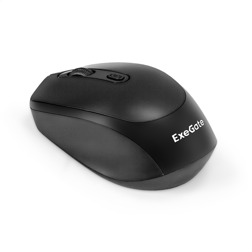 Беспроводная мышь ExeGate Professional Standard SR-9005 (радиоканал 2,4 ГГц, USB, оптическая, 1200dpi, 4D, 4 кнопки и колесо прокрутки, черная, RTL)