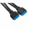 Планка USB на переднюю панель ExeGate U3H-617, 3,5", 1*USB3.0+1*TypeC, черная, металл, подсоединение к мат. плат
