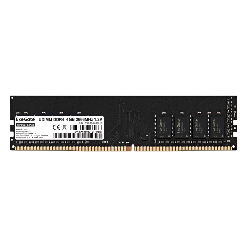 Модуль памяти ExeGate HiPower DIMM DDR4 4GB <PC4-21300> 2666MHz