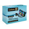 Комплект водяного охлаждения ExeGate BlackWater-240V3.PWM.ARGB (3 PIN 5V ADDRESSABLE RGB подсветка, LGA2066/2011/1366/1150/1151/1155/1156/1200/1700/1851/AM4/AM5/FM1/FM2/FM2+/AM2/AM2+/AM3/AM3+, TDP 260W, Fan 120mm, PWM, 600-1800RPM, Hydro bearing, 4pin, ма