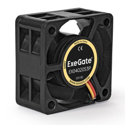 Вентилятор 12В DC ExeGate EX04020S3P (40x40x20 мм, Sleeve bearing (подшипник скольжения), 3pin, 6500RPM, 28dBA)