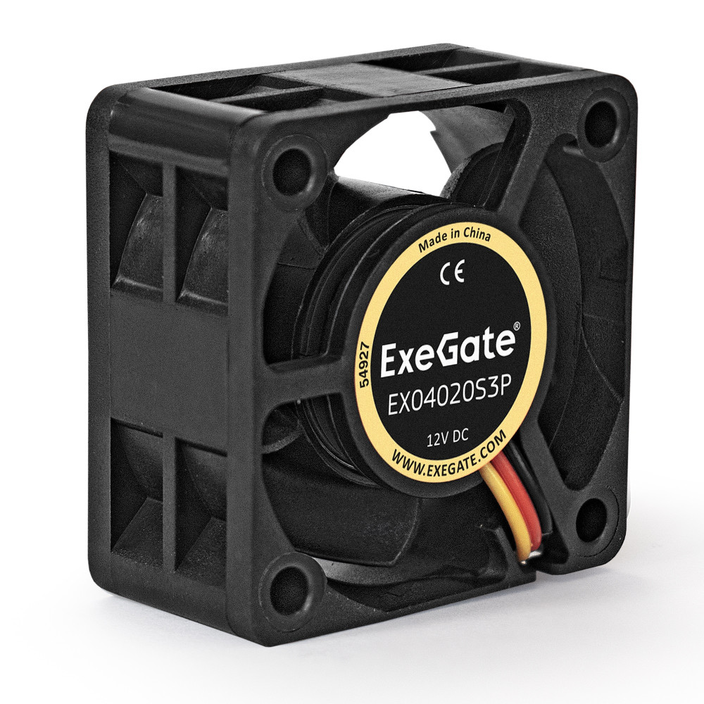 Вентилятор 12В DC ExeGate EX04020S3P (40x40x20 мм, Sleeve bearing (подшипник скольжения), 3pin, 6500RPM, 28dBA)