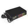 Коммутатор неуправляемый ExeGate EDES-1006D.4PoE-48W (6-портовый UTP 10/100 Base-Tx: 4 порта 802.3af (PoE), мощность PoE: 25W, суммарно 48W, 2 порта RJ45 uplink, настенный/настольный, металлический корпус)