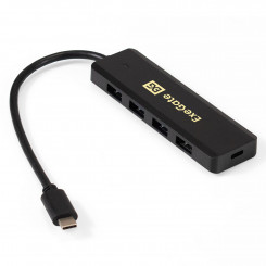 USB-Хаб (концентратор) 4-в-1 ExeGate DUB-4CP/1 (кабель-адаптер USB Type C --> 4xUSB3.0, Plug&Play, черный)
