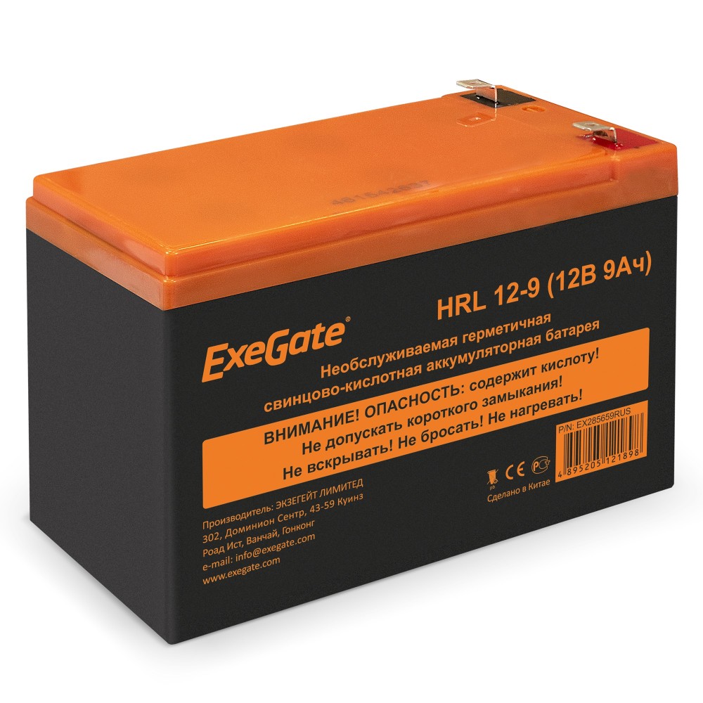 Аккумуляторная батарея ExeGate HRL 12-9 (12V 9Ah 1234W, клеммы F2)
