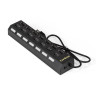 USB-Хаб (концентратор) 7-в-1 ExeGate DUB-72SW (кабель-адаптер USB2.0 --> 7xUSB2.0, кнопки включения/отключения для каждого порта, Plug&Play, черный)