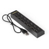USB-Хаб (концентратор) 7-в-1 ExeGate DUB-72SW (кабель-адаптер USB2.0 --> 7xUSB2.0, кнопки включения/отключения для каждого порта, Plug&Play, черный)