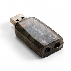 Адаптер для наушников с микрофоном (внешняя звуковая карта USB) ExeGate <EX-AU-01N> (USB, 2 x jack 3.5 mm)
