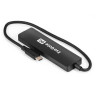 USB-Хаб (концентратор) 4-в-1 ExeGate DUB-4CP/3 (кабель-адаптер USB Type C --> 4xUSB3.0, Plug&Play, черный)