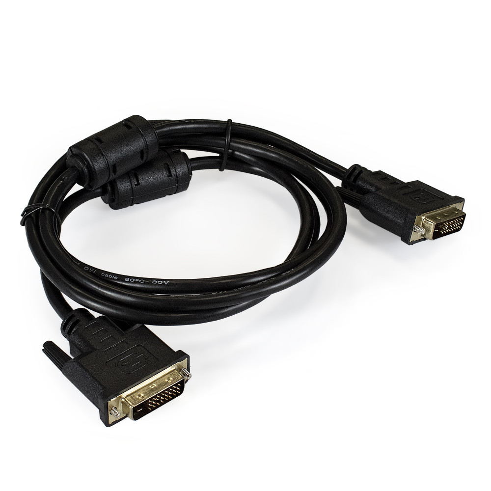 Кабель DVI dual link ExeGate EX-CC-DVI2F-1.8 (25M/25M, 1,8м, 2 фильтра, позолоченные контакты)