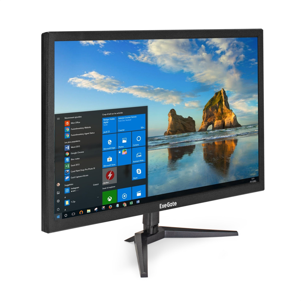 Монитор 24" ExeGate EB2400A (VA LED Grade A+, FHD, 1920x1080@75Гц, 16:9, 200cd/m2, 3000:1, 178°/178°, 5ms, D-Sub, HDMI, Flicker-free, Low Blue Light, кабель HDMI 1.5м, VESA 75x75, регулировка наклона (tilt), черный)