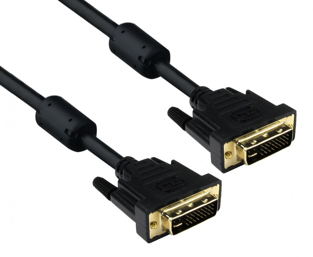 Кабель DVI dual link ExeGate EX-CC-DVI2F-3.0 (25M/25M, 3м, 2 фильтра, позолоченные контакты)