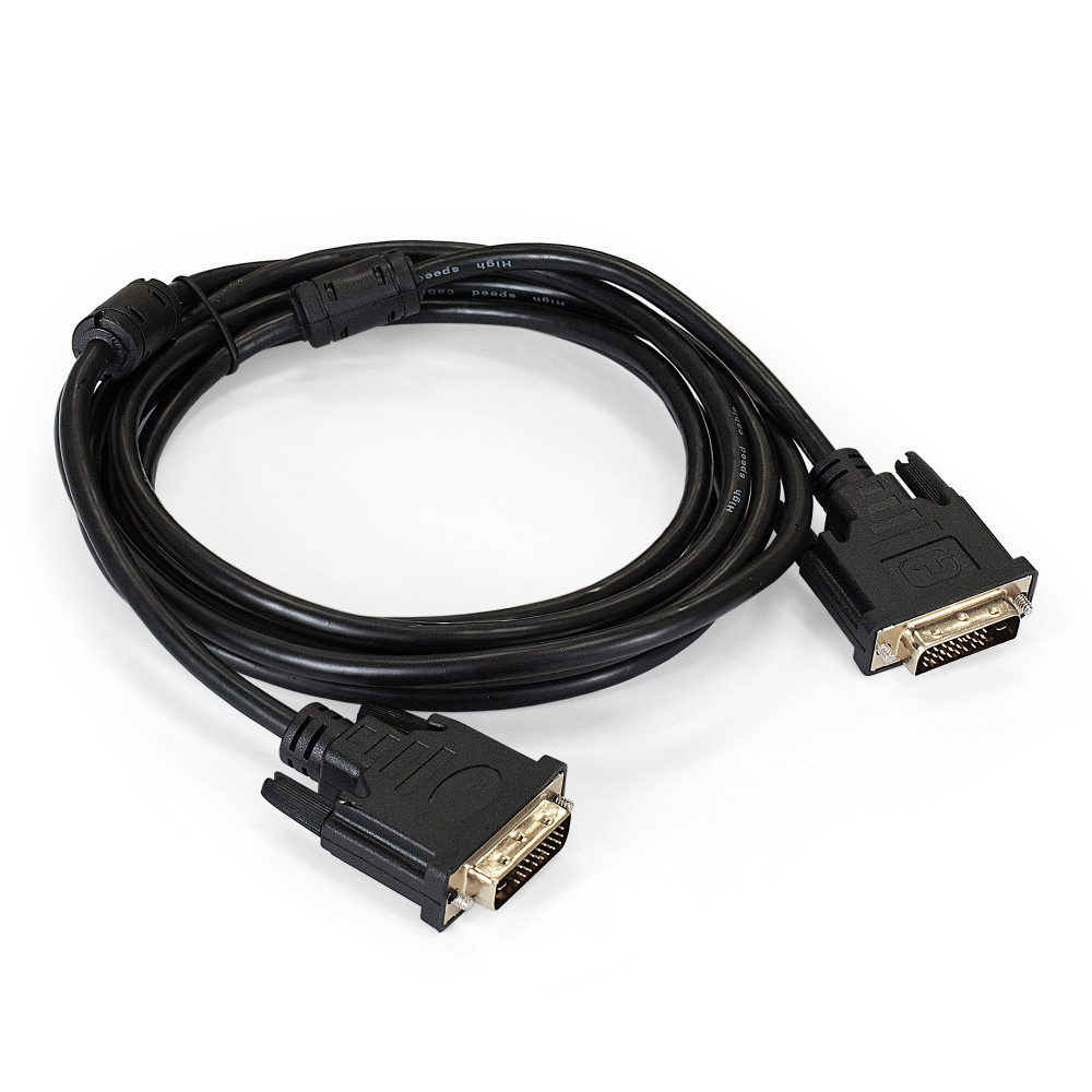 Кабель DVI dual link ExeGate EX-CC-DVI2F-3.0 (25M/25M, 3м, 2 фильтра, позолоченные контакты)