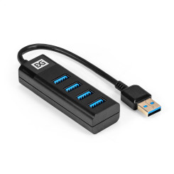 USB-Хаб (концентратор) 4-в-1 ExeGate DUB-4TP (кабель-адаптер USB3.0 --> 4xUSB3.0, Plug&Play, черный)