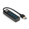 USB-Хаб (концентратор) 4-в-1 ExeGate DUB-4TP (кабель-адаптер USB3.0 --> 4xUSB3.0, Plug&Play, черный)