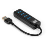 USB-Хаб (концентратор) 4-в-1 ExeGate DUB-4TP (кабель-адаптер USB3.0 --> 4xUSB3.0, Plug&Play, черный)