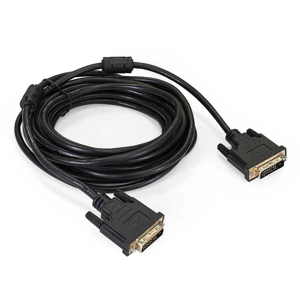 Кабель DVI dual link ExeGate EX-CC-DVI2F-5.0 (25M/25M, 5м, 2 фильтра, позолоченные контакты)