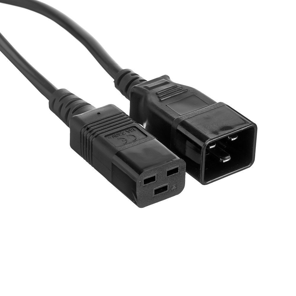 Кабель питания (UPS) ExeGate Power EC20-10P-C19->C20/3x1.5Cu (IEC 320 C19->C20, VDE-250V-3*1.5mm2, медь, черный, 16А, 10м)