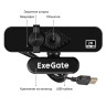 Веб-камера ExeGate Stream С958 2K AF (5Мп, QHD, 2592x1944, 30fps, автоматический фокус, защитная шторка, 4-линзовый объектив, микрофон с шумоподавлением, универсальное крепление, USB, кабель 1,3 м, Windows® 7/8/10/11, Mac OS 10.6 и выше, Chrome OS™, Andro