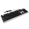 Клавиатура ExeGate Professional Standard LY-401 (USB, полноразмерная, влагозащищенная, 104кл., Enter большой, длина кабеля 1,35м, серебристый корпус, Color Box)