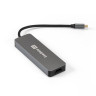 Док-станция 5-в-1 ExeGate DUB-31C/PD/H (кабель-адаптер USB Type-C --> 3xUSB3.0 + PD 100W + HDMI 4K@30Hz, Plug&Play, корпус алюминиевый, цвет серый)
