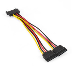 Кабель питания SATA ExeGate EX-CC-SATAM2F (15pin M/2x15pinF)