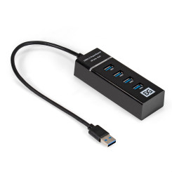 USB-Хаб (концентратор) 4-в-1 ExeGate DUB-331T (кабель-адаптер USB3.0 --> 3xUSB2.0, 1xUSB3.0, Plug&Play, черный)