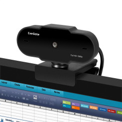 Веб-камера ExeGate GoldenEye C300 Full HD (2Мп, 1920х1080, 1080P, 30fps, фиксированный фокус, микрофон с шумоподавлением, универсальное крепление, USB, кабель 1,4 м, Windows® 7/8/10/11, Mac OS 10.6 и выше, Chrome OS™, Android 5.0 и выше, черная, RTL)