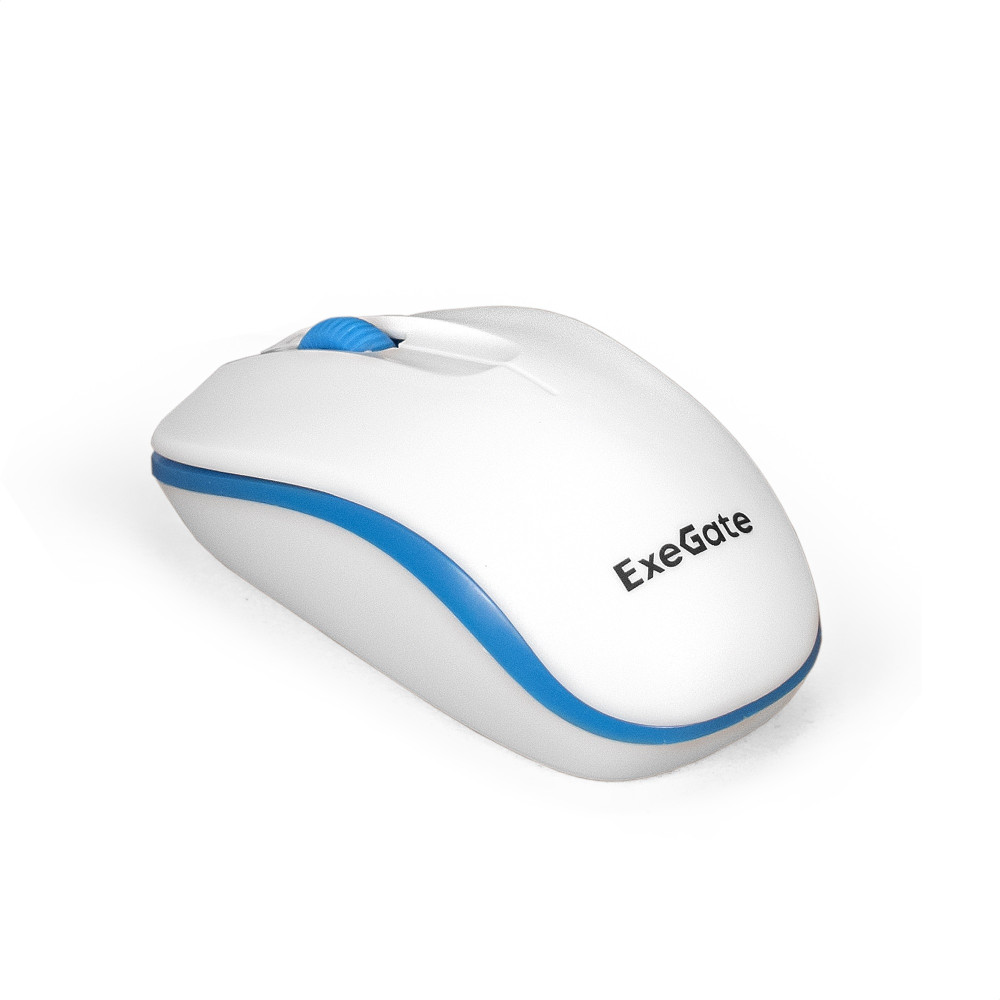 Беспроводная мышь ExeGate Professional Standard SR-9055W (радиоканал 2,4 ГГц, USB, оптическая, 1200dpi, 3D, 3 кнопки и колесо прокрутки, белая, Color Box)