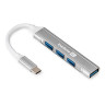 USB-Хаб (концентратор) 4-в-1 ExeGate DUB-3213C (кабель-адаптер USB3.0 Type-C --> 3xUSB2.0, 1xUSB3.0, Plug&Play, серебристый)