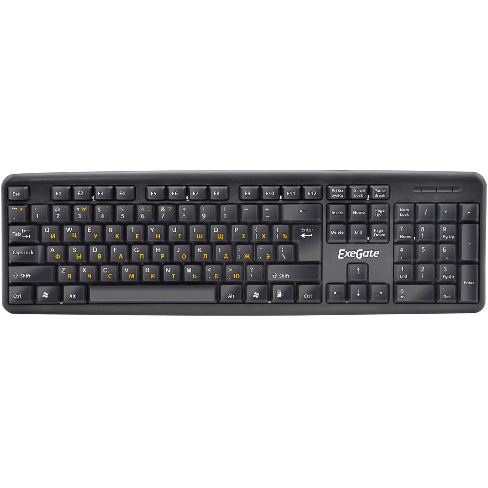 Клавиатура ExeGate Professional Standard LY-331 (USB, полноразмерная, влагозащищенная, 104кл., Enter большой, длина кабеля 1,5м, черная, Color Box)