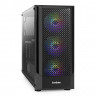 Корпус Miditower ExeGate EVO-8227 (ATX, без БП, 2*USB+1*USB3.0+HD Audio, черный, 3 вент. с RGB подсветкой, боковая панель - закаленное стекло)