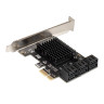 Контроллер ExeGate EXE-516v2 (PCI-E x1 v2.0, SATA3 6Gb/s, 6 int, ASMedia Chipset ASM1166)