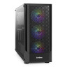 Корпус Miditower ExeGate EVO-8227-NPX600 (ATX, БП 600NPX с вент. 12см, 2*USB+1*USB3.0+HD Audio, черный, 3 вент. с RGB подсветкой, боковая панель - закаленное стекло)