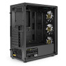 Корпус Miditower ExeGate EVO-8227-NPX600 (ATX, БП 600NPX с вент. 12см, 2*USB+1*USB3.0+HD Audio, черный, 3 вент. с RGB подсветкой, боковая панель - закаленное стекло)