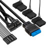 Корпус Miditower ExeGate EVO-8227-NPX600 (ATX, БП 600NPX с вент. 12см, 2*USB+1*USB3.0+HD Audio, черный, 3 вент. с RGB подсветкой, боковая панель - закаленное стекло)