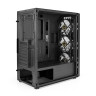 Корпус Miditower ExeGate EVO-9202 (ATX, без БП, с окном, 1*USB+1*USB3.0, аудио, черный, 3 вент. 12см с RGB подсветкой)
