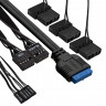 Корпус Miditower ExeGate EVO-9202 (ATX, без БП, с окном, 1*USB+1*USB3.0, аудио, черный, 3 вент. 12см с RGB подсветкой)
